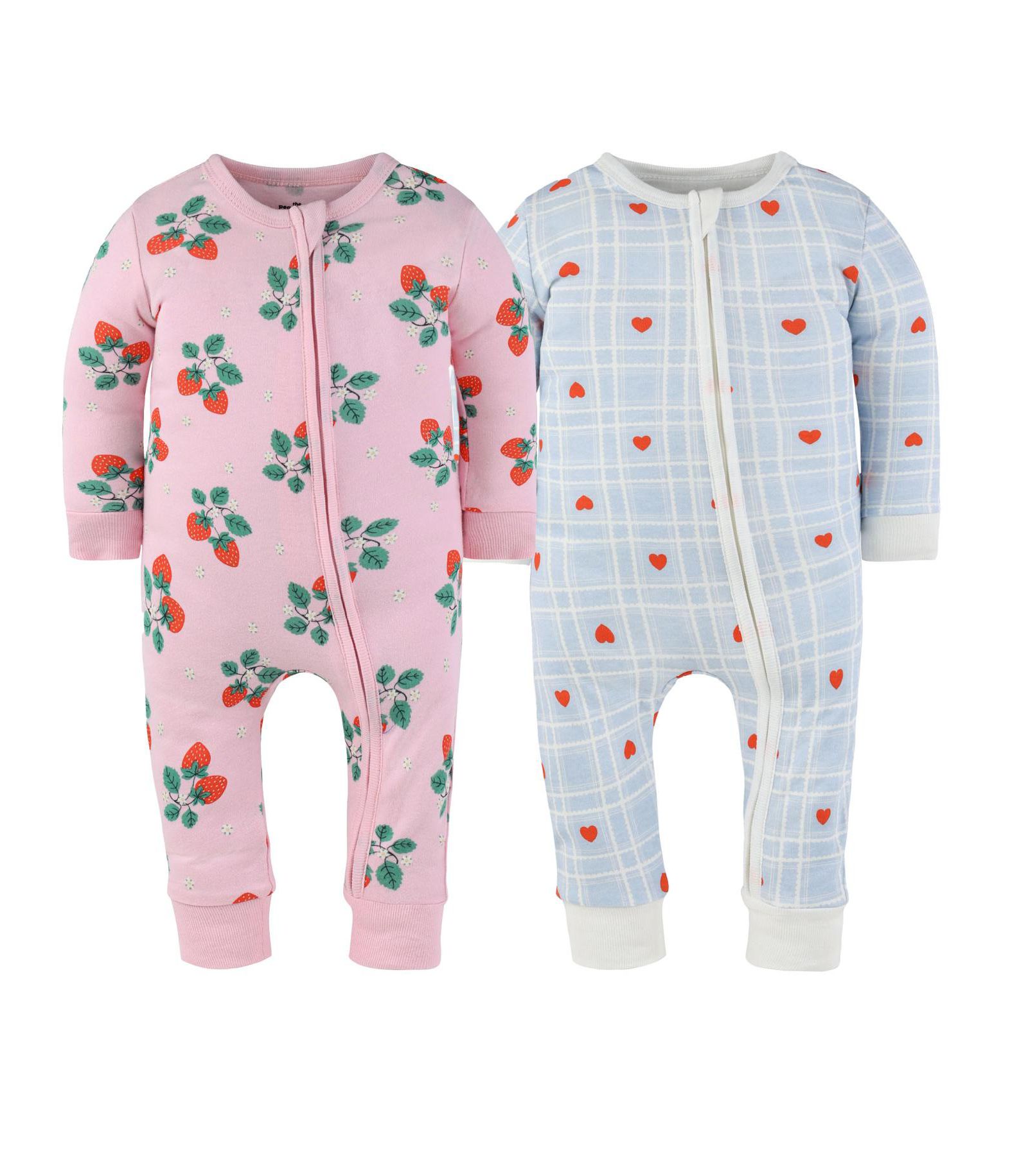Детский хлопковый комбинезон The Peanutshell Baby Girls Strawberry Sweet Treats без ножек