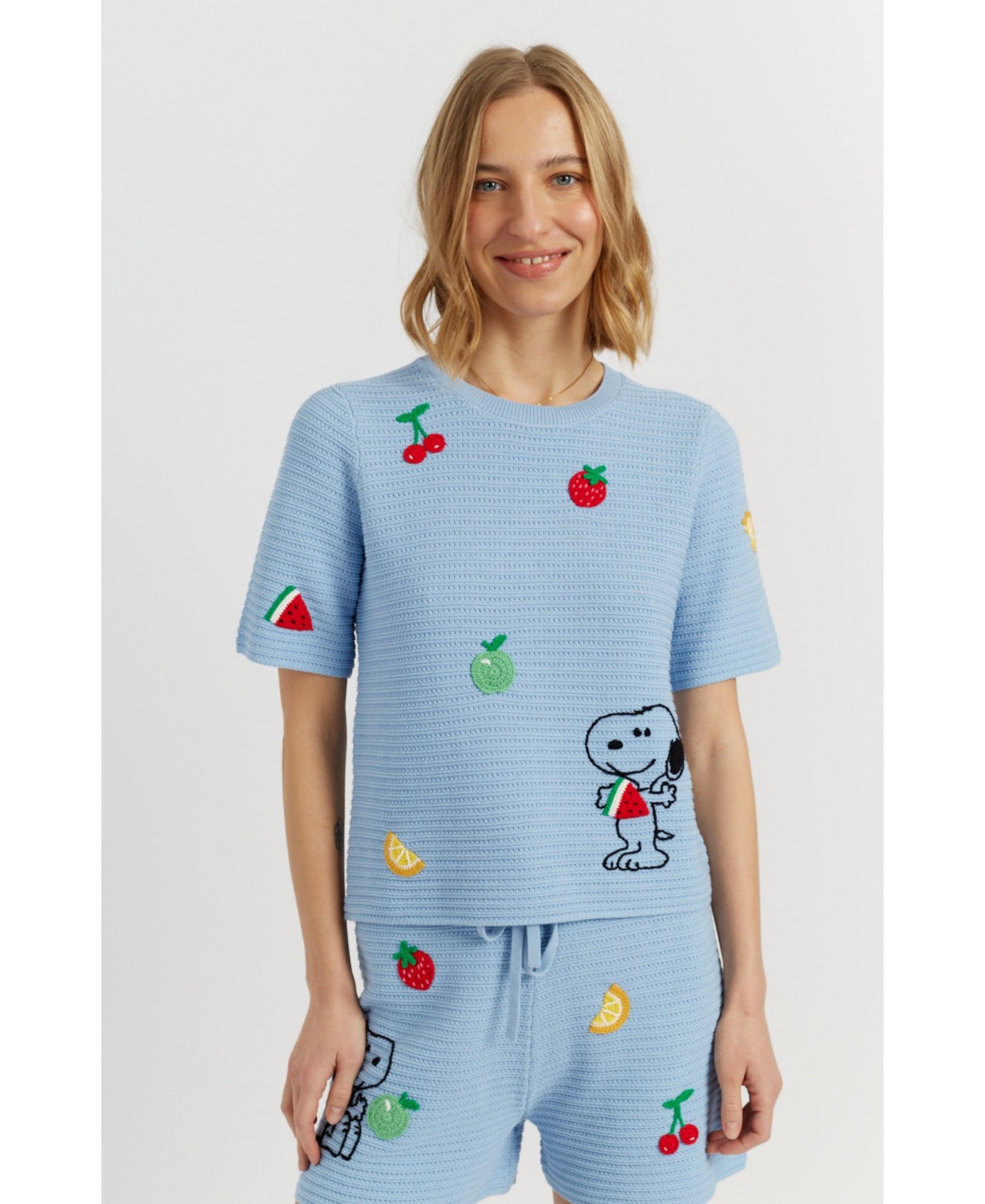 Chinti & Parker Women's Chinti and Parker Cotton Snoopy Crochet Tee