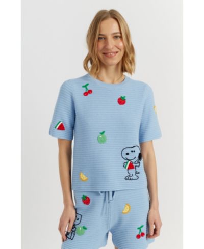 Chinti & Parker Women's Chinti and Parker Cotton Snoopy Crochet Tee