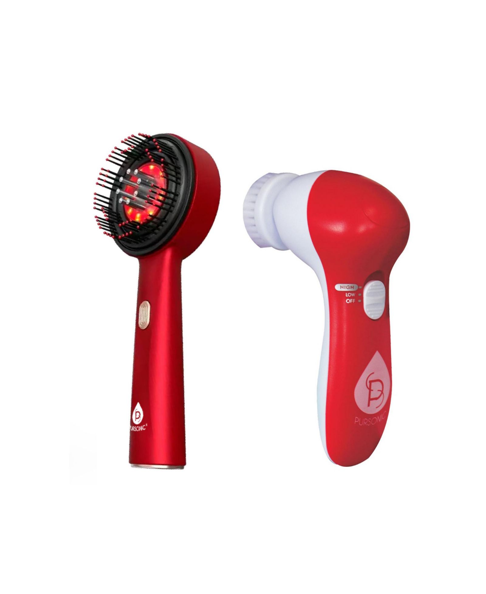 PURSONIC Light LED Scalp & Hair Therapy Brush & Advanced Facial Cleansing