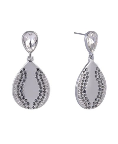 Серьги Laundry by Shelli Segal Silver Tone Teardrop с кристаллами