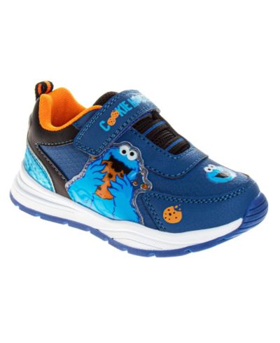 Sesame Street Cookie Monster Light Up Hook & Loop Fashion Sneaker Kids' Easy Hook & Loop Fun Character Design Play Ready Durable (Toddler)