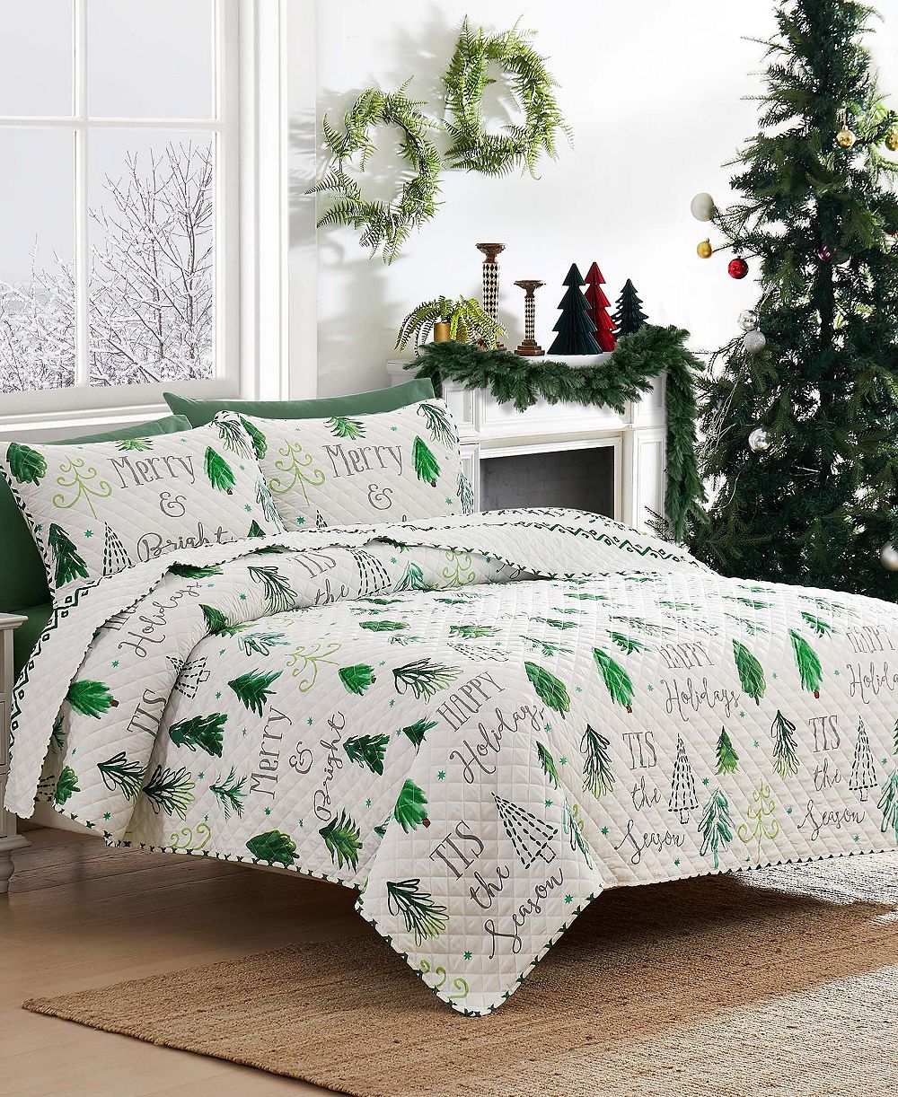 Двусторонний комплект стеганых одеял Avanti Christmas Trees, Twin