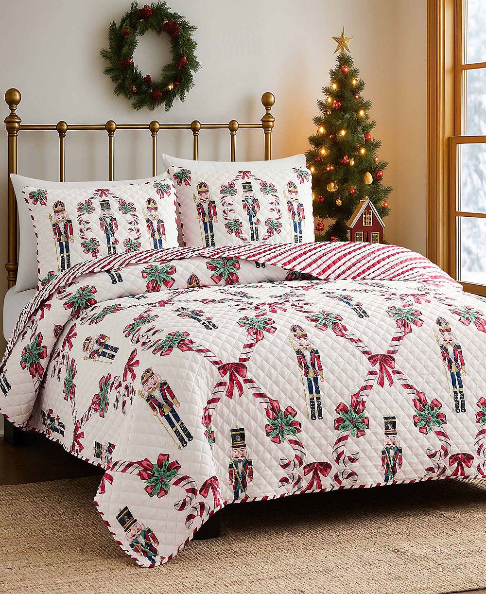 Avanti Nutcracker Reversible 3-Pc. Quilt Set, Full/Queen