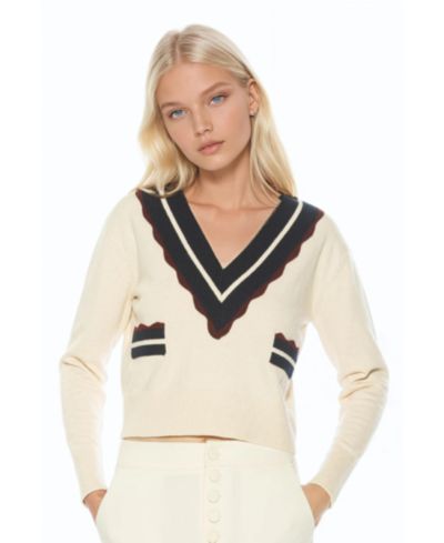 Alexia Admor Women's Arden Deep V Contrast Trim Cardigan