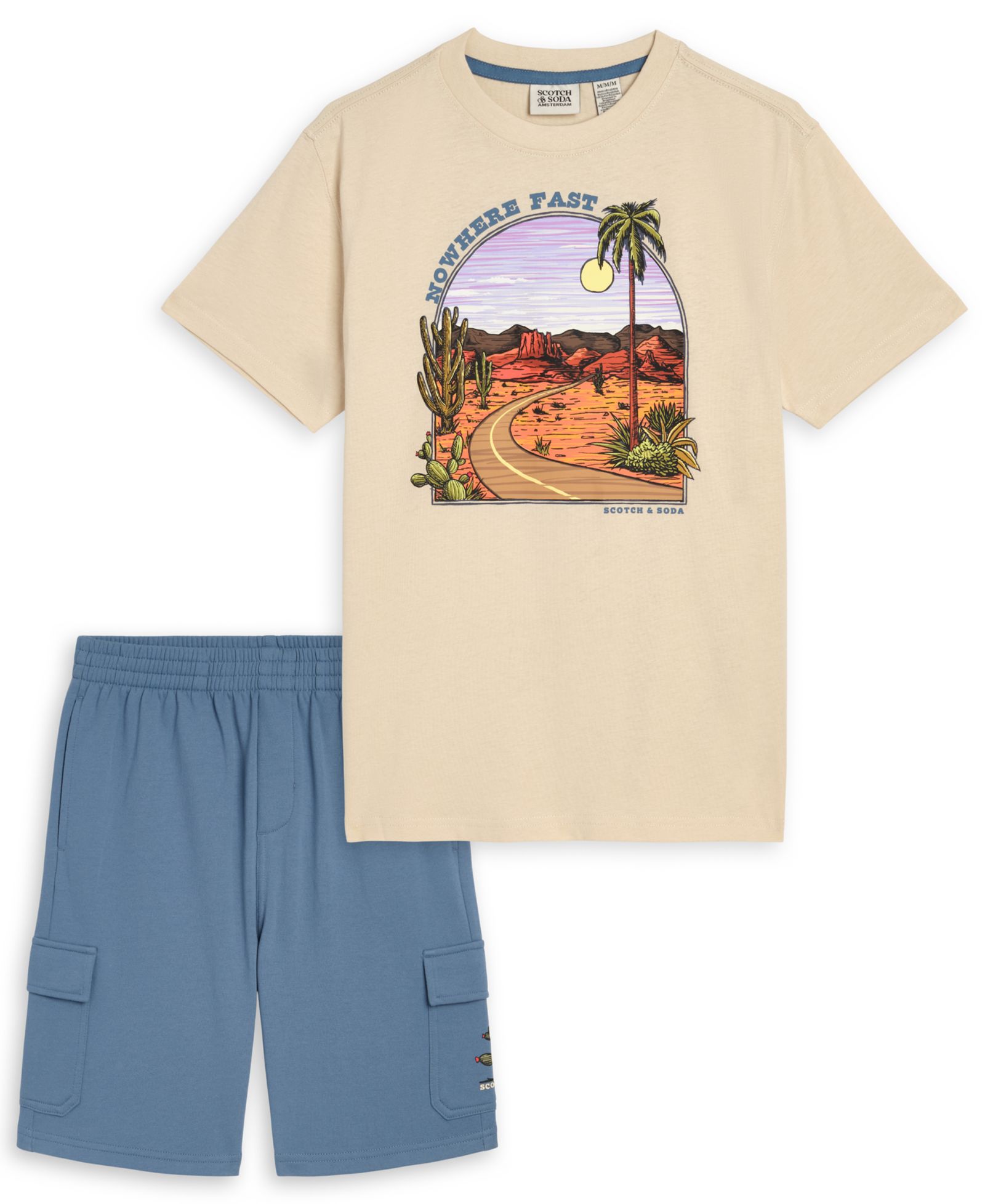 SCOTCH & SODA Toddler Boys' 2T-4T Crewneck T-Shirt and Pull-On Shorts, 2-Piece Set