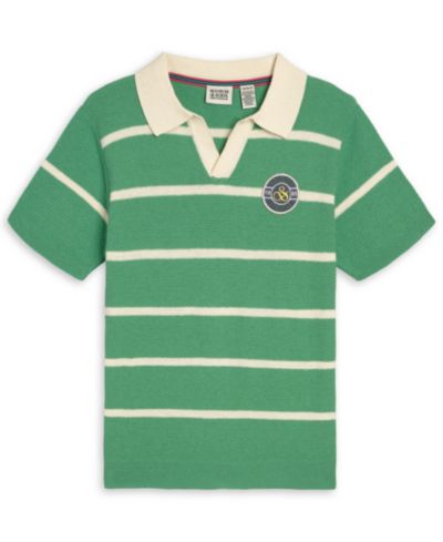 SCOTCH & SODA Детская рубашка поло в полоску с коротким рукавом, 8-16