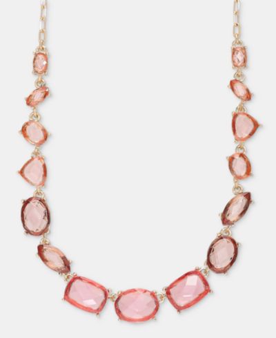 Anne Klein Stationed Stone Statement Necklace, 16" + 3" extender