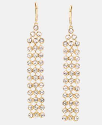 Серьги-подвески Anne Klein Crystal Mesh Chain Linear Drop
