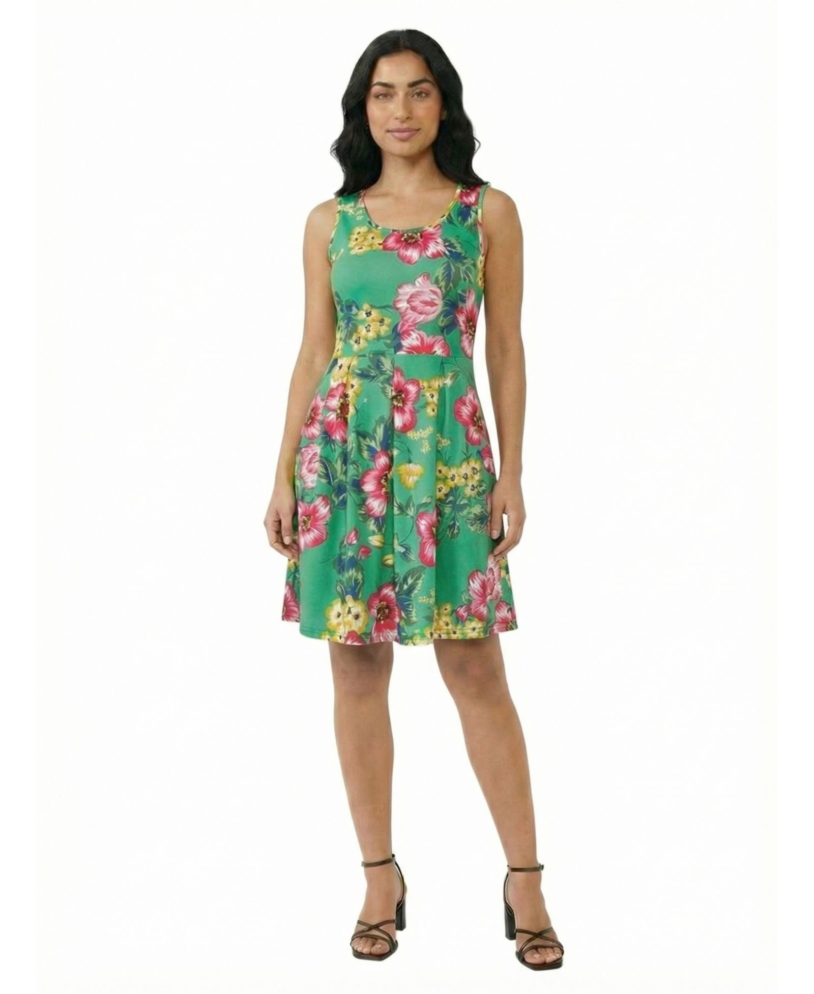 Платье 24seven Comfort Apparel Petite Floral Pleated Fit & Flare