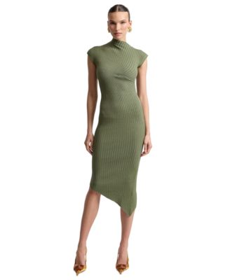 Avec Les Filles Женский Ribbed Sweater Midi Dress