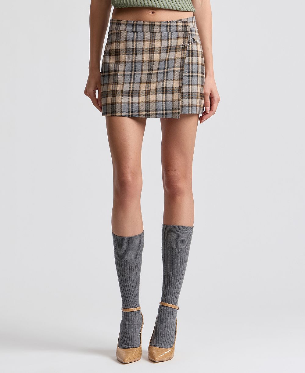 Avec Les Filles Women's Plaid Mini Skort