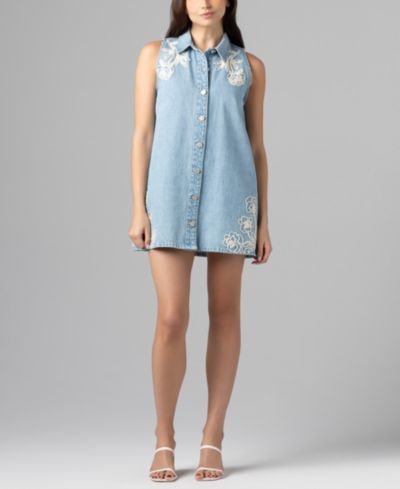 Женское расклешенное платье BLANK NYC Embroidered Sleeveless Flared Swing