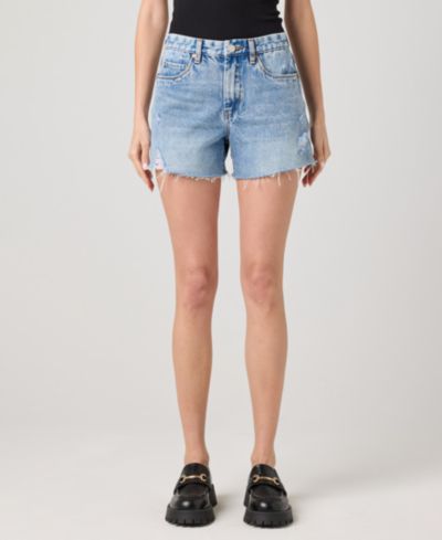 BLANK NYC Women's The Barrow Fray Hem High-Rise Shorts