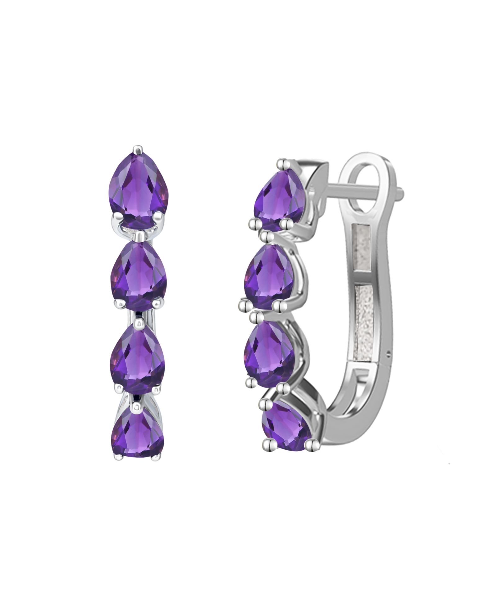 Серьги с выращенным изумрудом 1 ct. t.w. в Sterling Silver