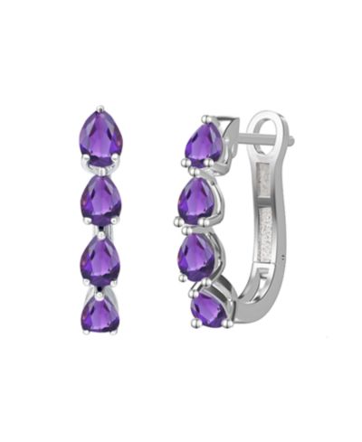 Серьги с выращенным изумрудом 1 ct. t.w. в Sterling Silver
