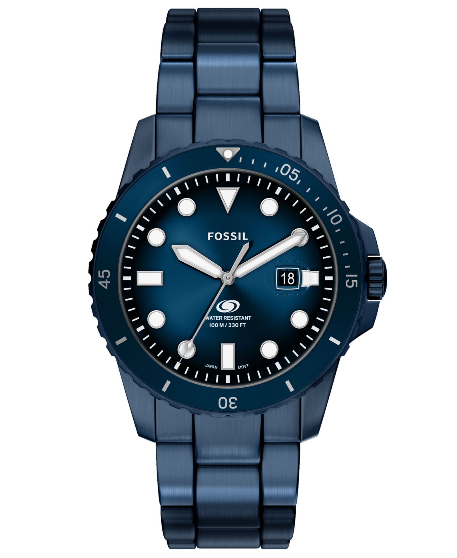 Мужские часы Fossil Blue Dive Three-Hand Navy из нержавеющей стали 42mm