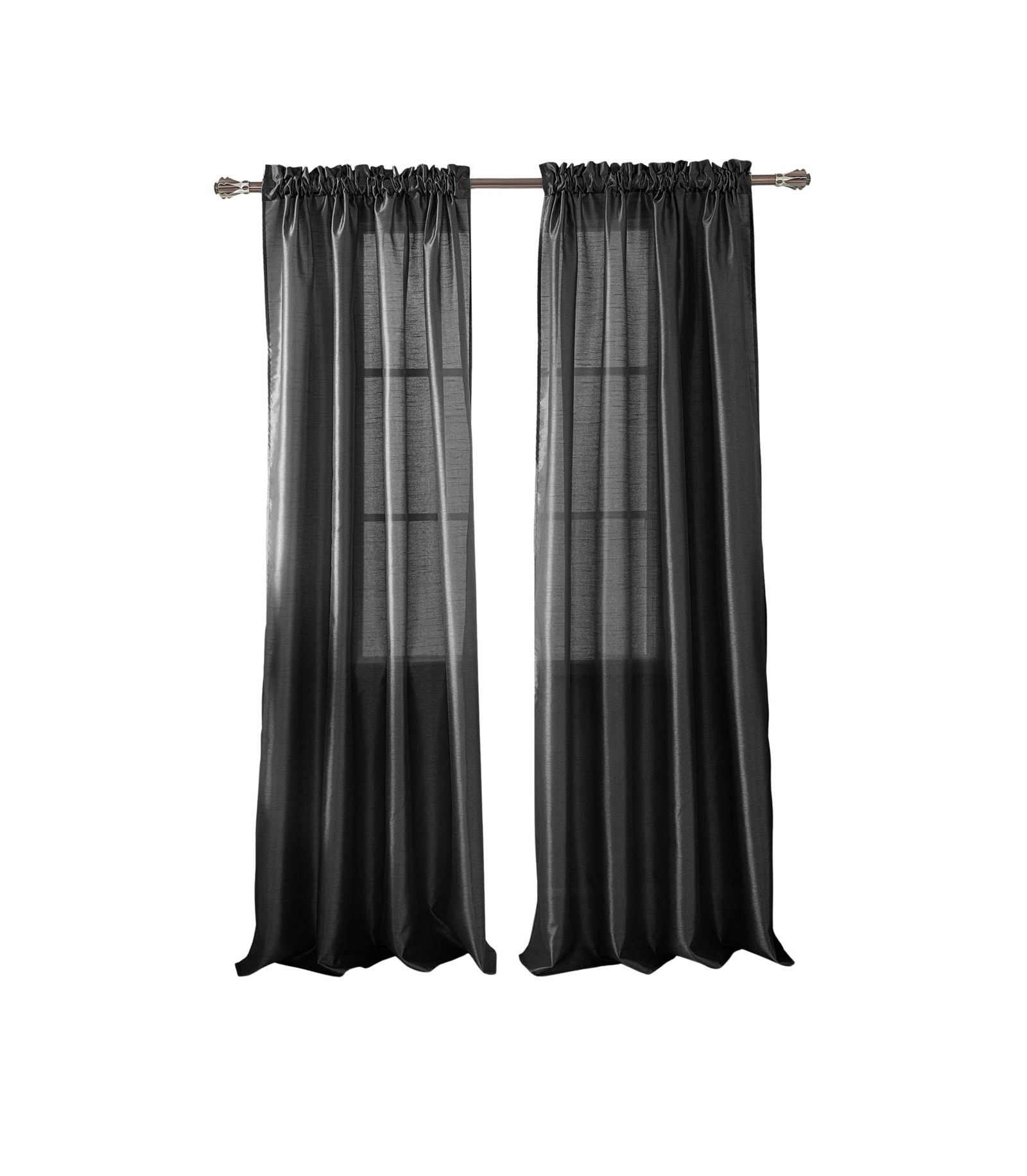 RT Designers Collection 100% Polyester 82 GSM Faux Silk Nikki Rod Pocket Curtain Panel 54" x 90"