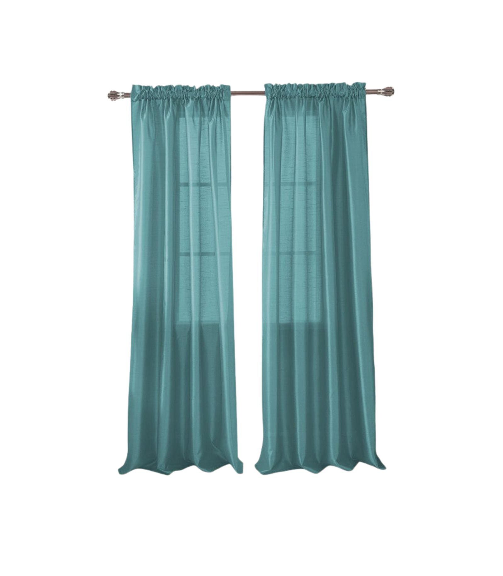 RT Designers Collection 100% Polyester 82 GSM Faux Silk Nikki Rod Pocket Curtain Panel