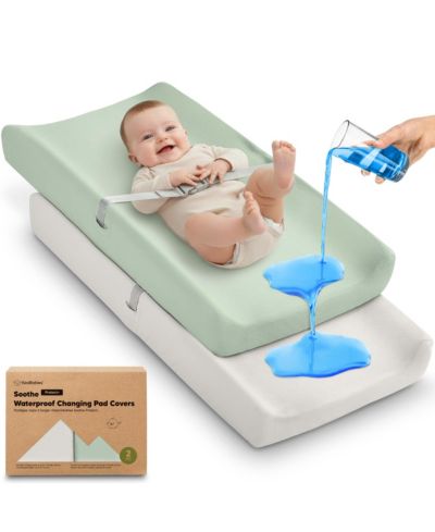 Комплект из 2 водонепроницаемых чехлов для пеленания KeaBabies для мальчиков и девочек, 32x16 Soft Cotton