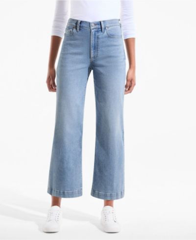 Джинсы Lands' End Petite Recover Denim High Rise Wide Leg Crop