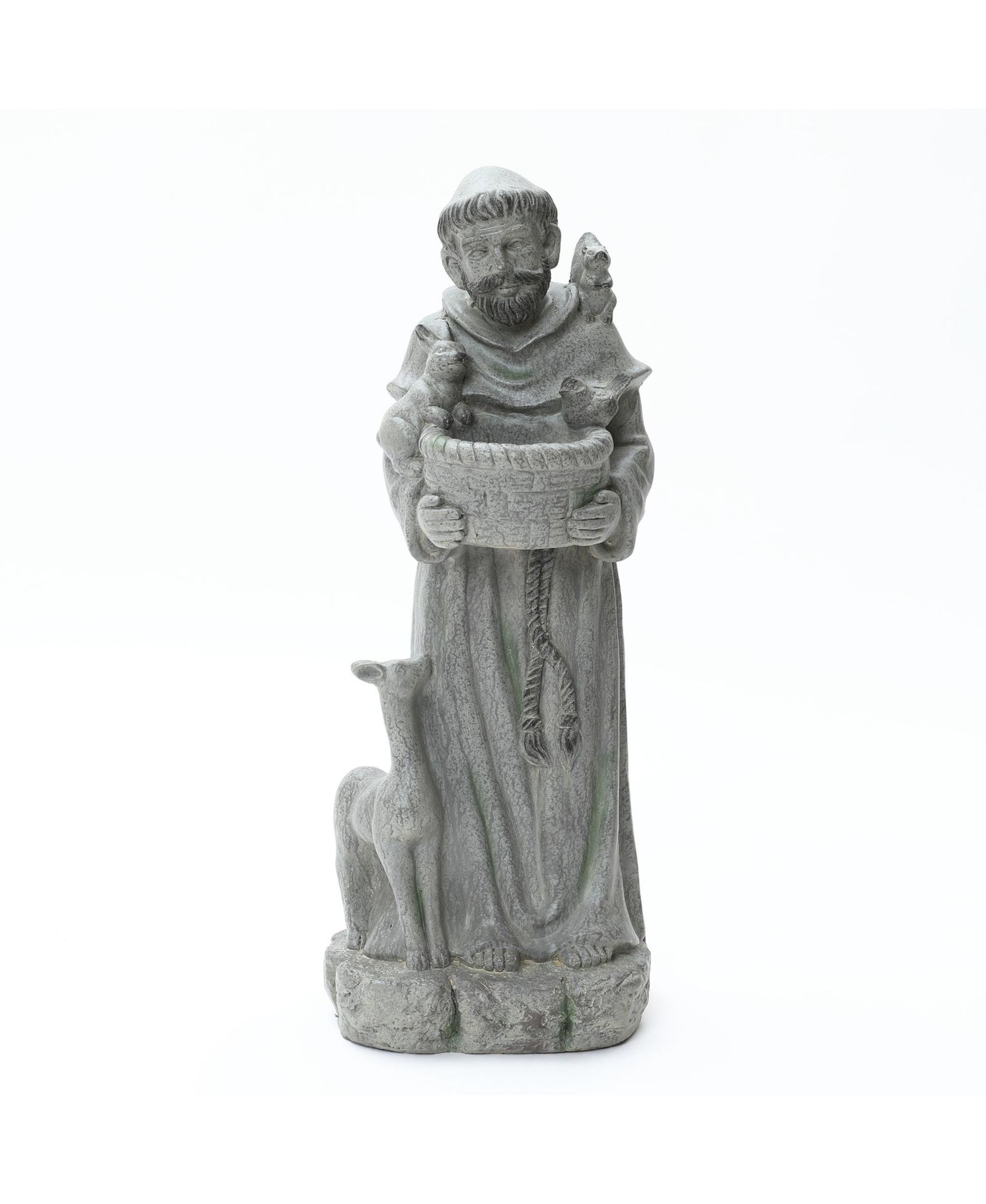 LuxenHome садовая статуя Saint Francis с чашей для корма птиц