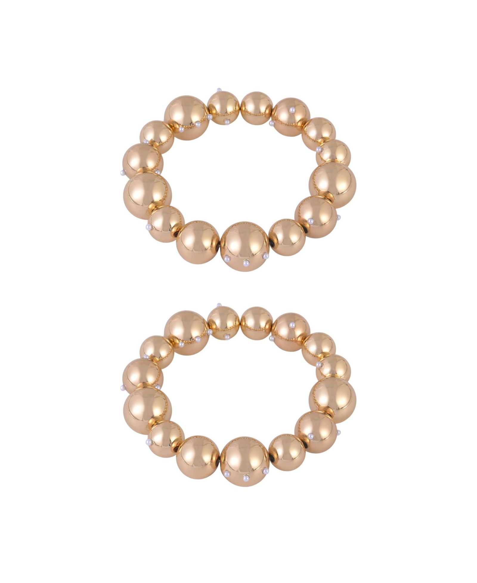 Браслеты Laundry by Shelli Segal Gold Tone 2pc Ball Stretch