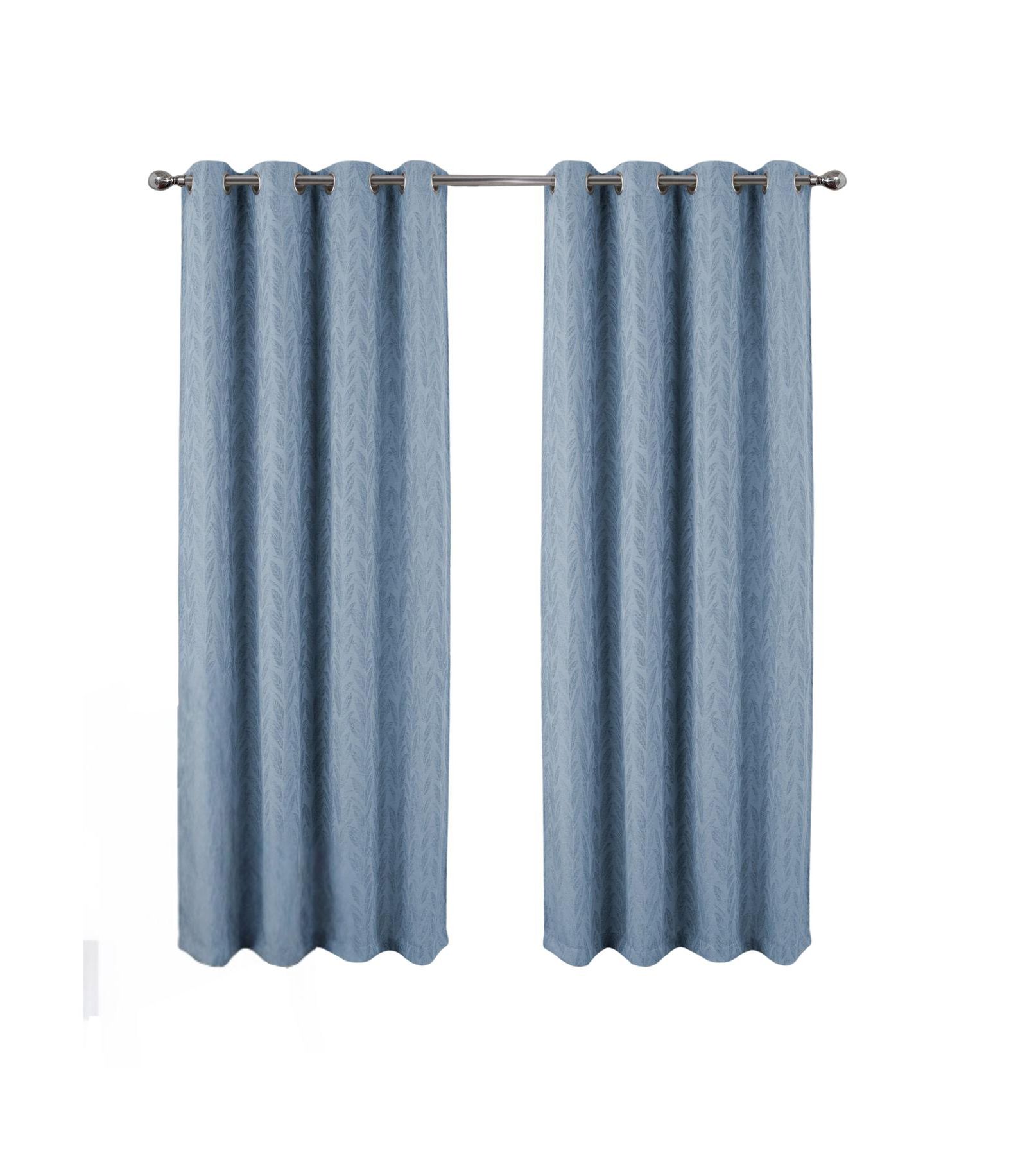 Штора RT Designers Collection 100% Polyester Reba Luxury Jacquard Blackout Grommet 54" x 90" Wedgewood