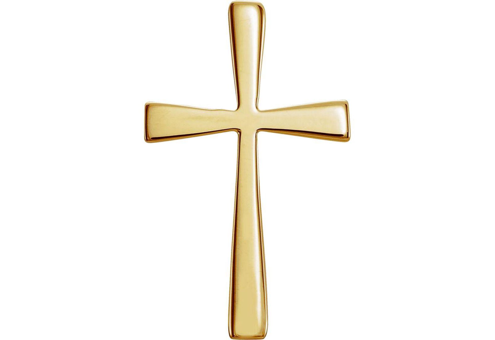 Curata Jewelry Solid 18k Yellow Gold Small Flared Cross Pendant