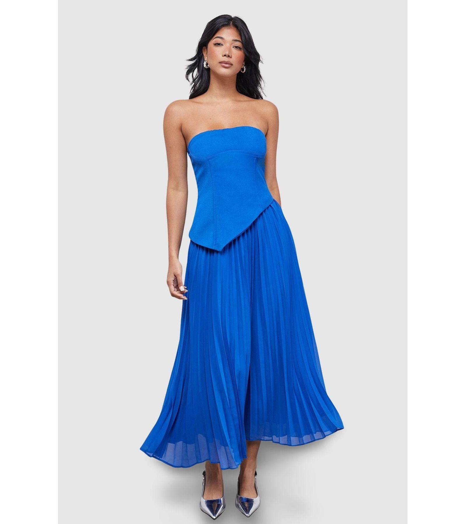 Платье миди Warehouse Women's Bandeau Bodice Pleated