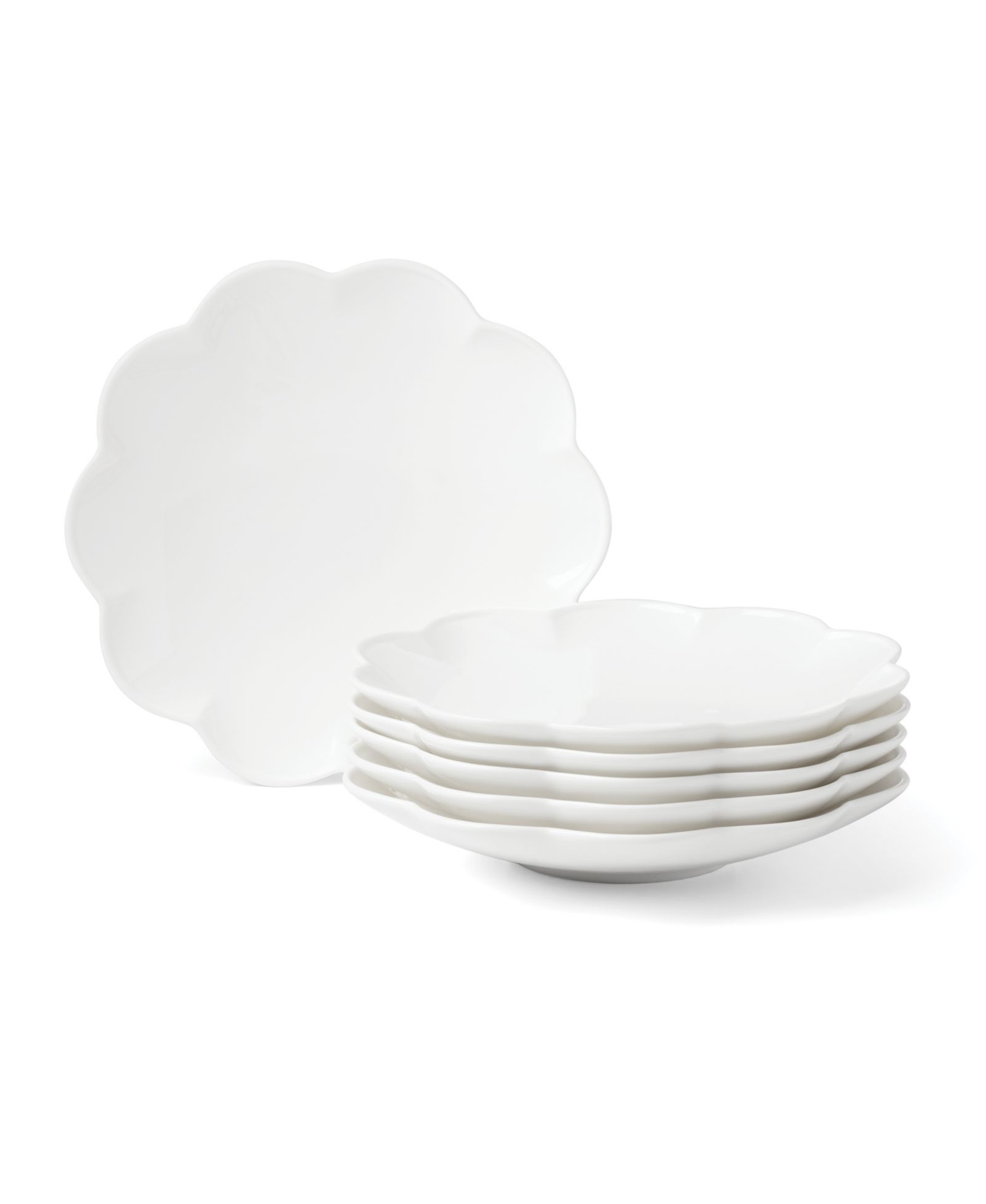 Набор из 6 тарелок Lenox Studio 1414 Bone China Scallop Accent
