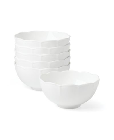 Lenox Studio 1414 Bone China Scallop All-Purpose Bowls, Set of 6