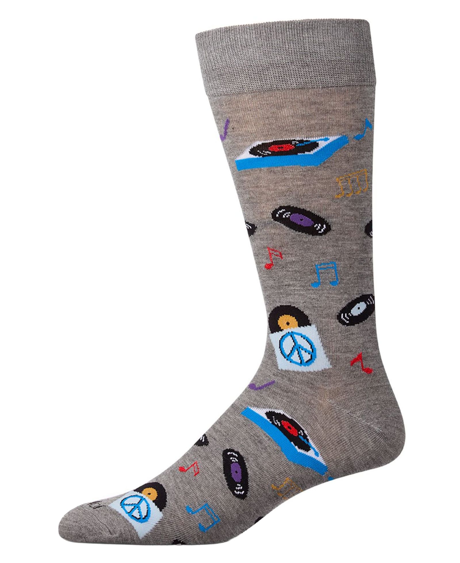 MeMoi Men's Vinyl Tunes Novelty Crew Socks