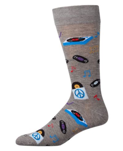 Мужские носки MeMoi Vinyl Tunes Novelty Crew Socks