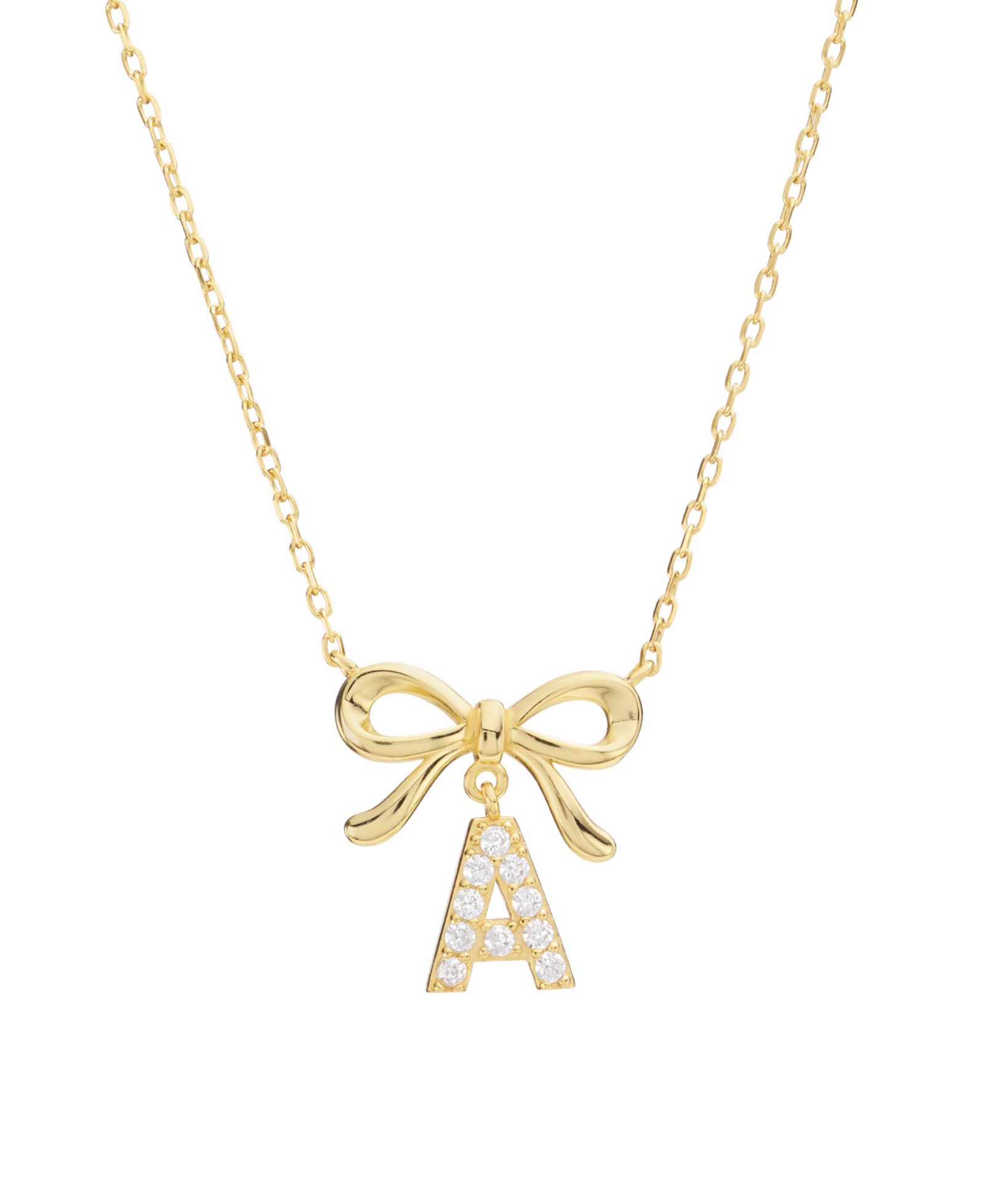 Macy's Sterling Silver Bow Initial Necklaces