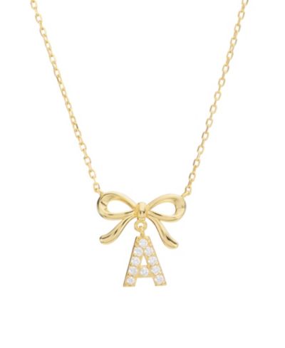 Macy's Sterling Silver Bow Initial Necklaces