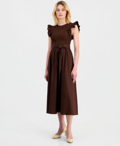Женское миди-платье Anne Klein Mixed Knit Woven
