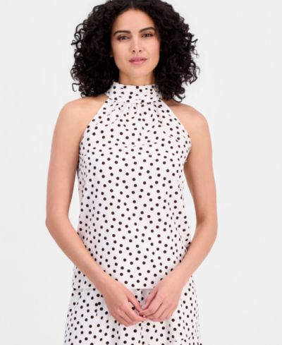 Anne Klein Женский топ с завязками в горошек