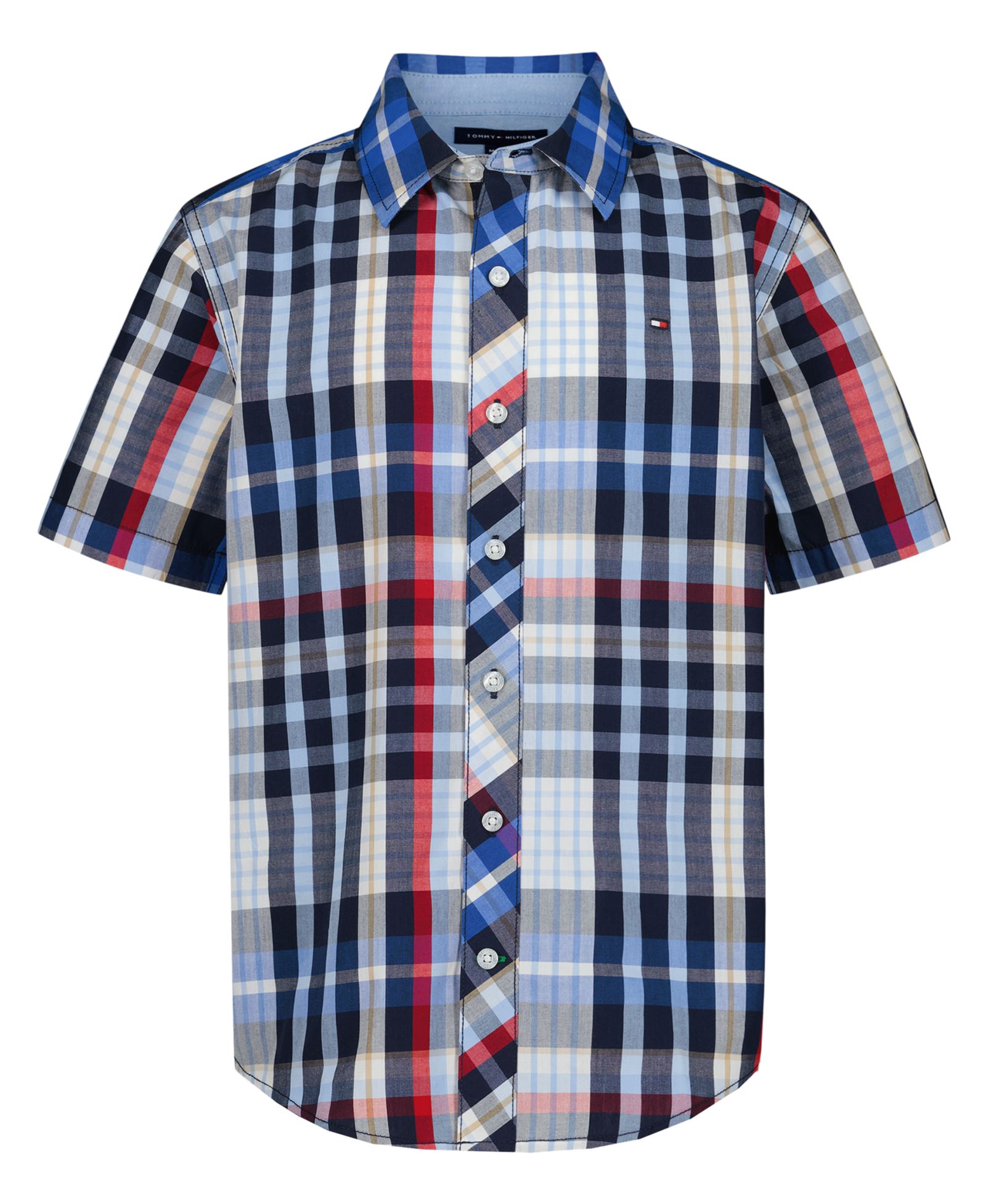 Tommy Hilfiger Boys' 8-20 Plaid Short-Sleeve Button-Front Shirt