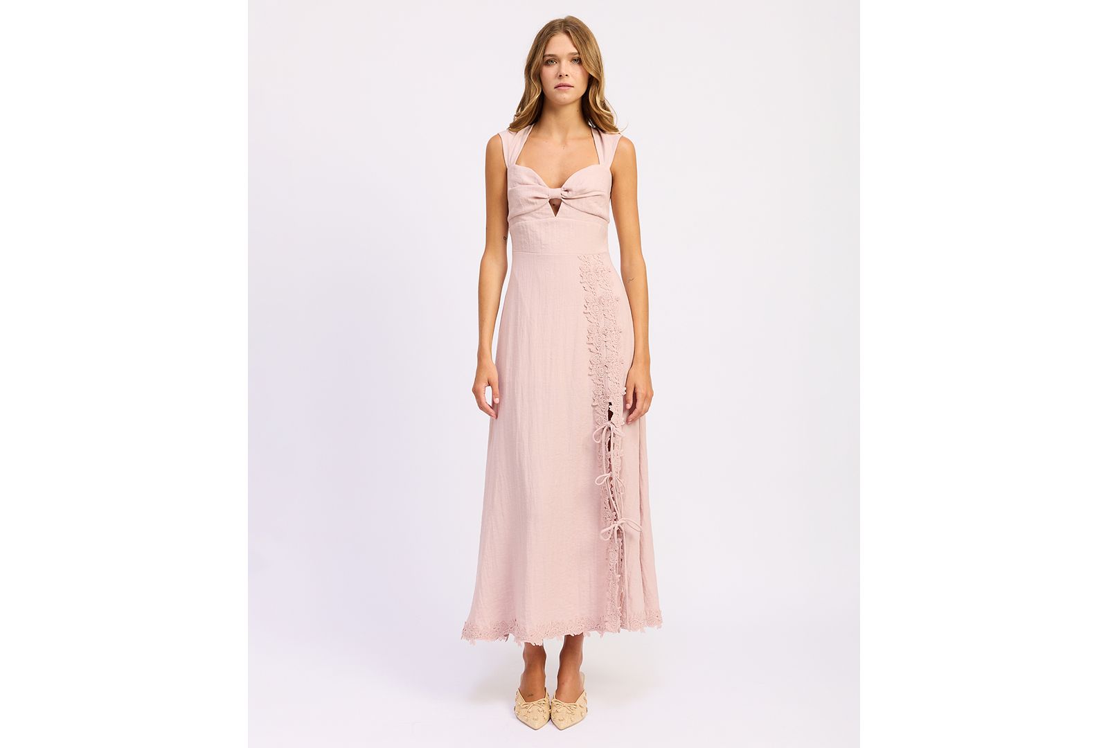 En Saison Women's Tailored Megan Sweetheart Neck Maxi Dress