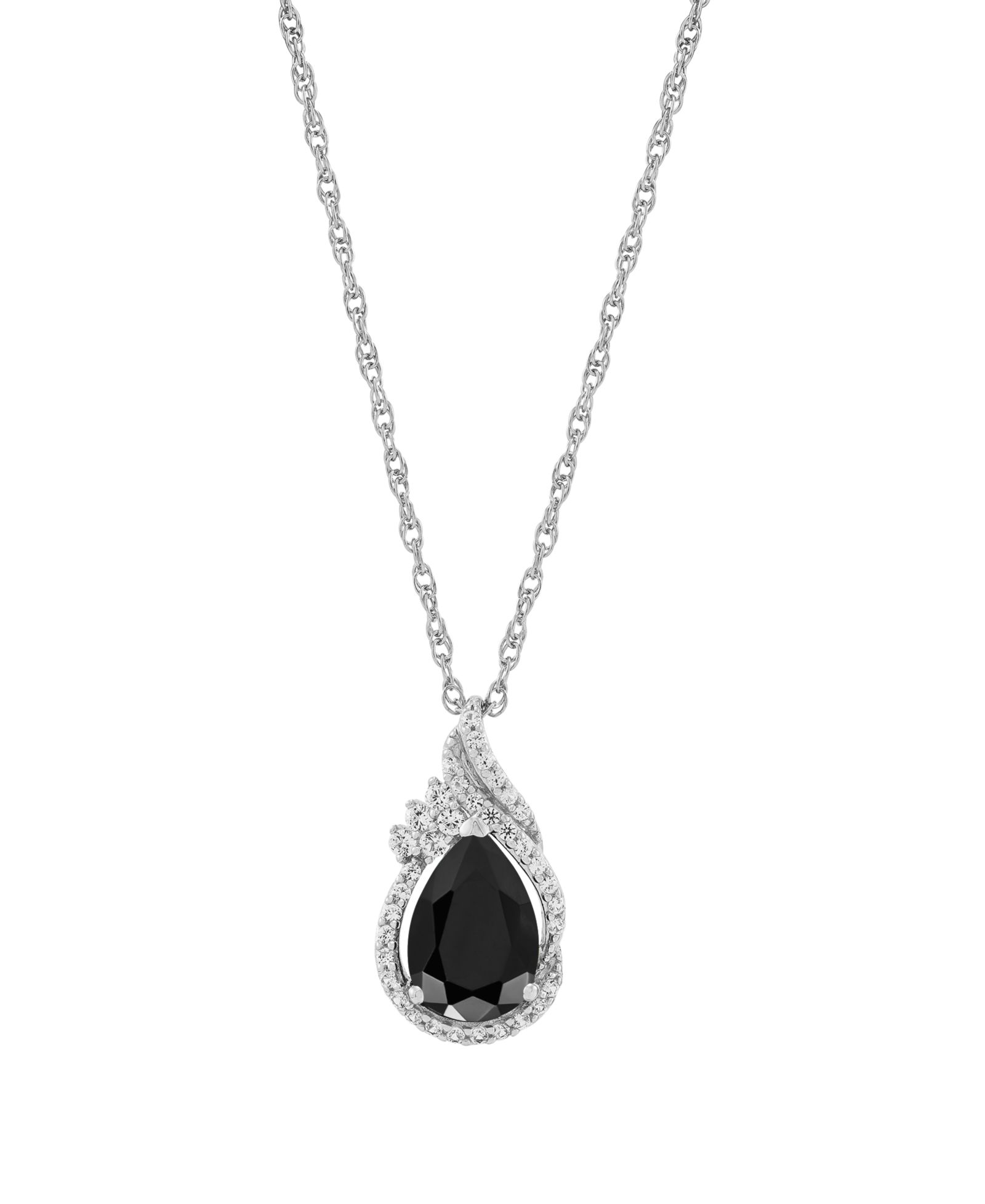 Подвеска Macy's Onyx & White Topaz в серебре