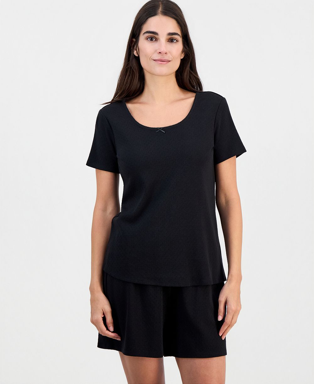 Charter Club Women's Cotton Pointelle Sleep Tee, Macy's Exclusive