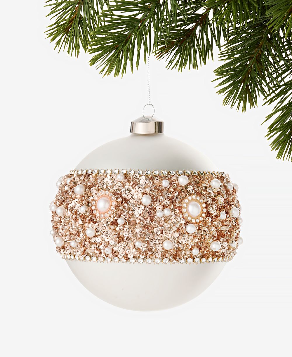 Большой матовый шар Holiday Lane Jeweled Classics с бисерным дизайном