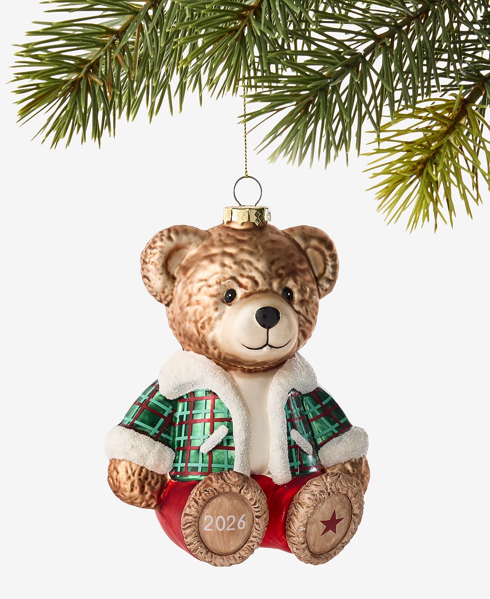 Holiday Lane Cozy Cabin Bear Ornament, Macy's Exclusive