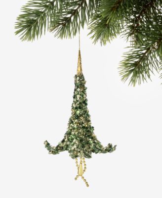 Holiday Lane Enchanted Forest Trumpet Flower With Dangle Ornament, Macy's Exclusive