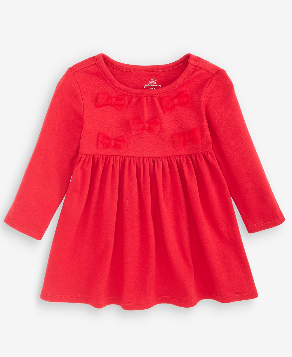 Детский сарафан First Impressions Baby Girls' 0M-24M Long-Sleeve Bows Dress