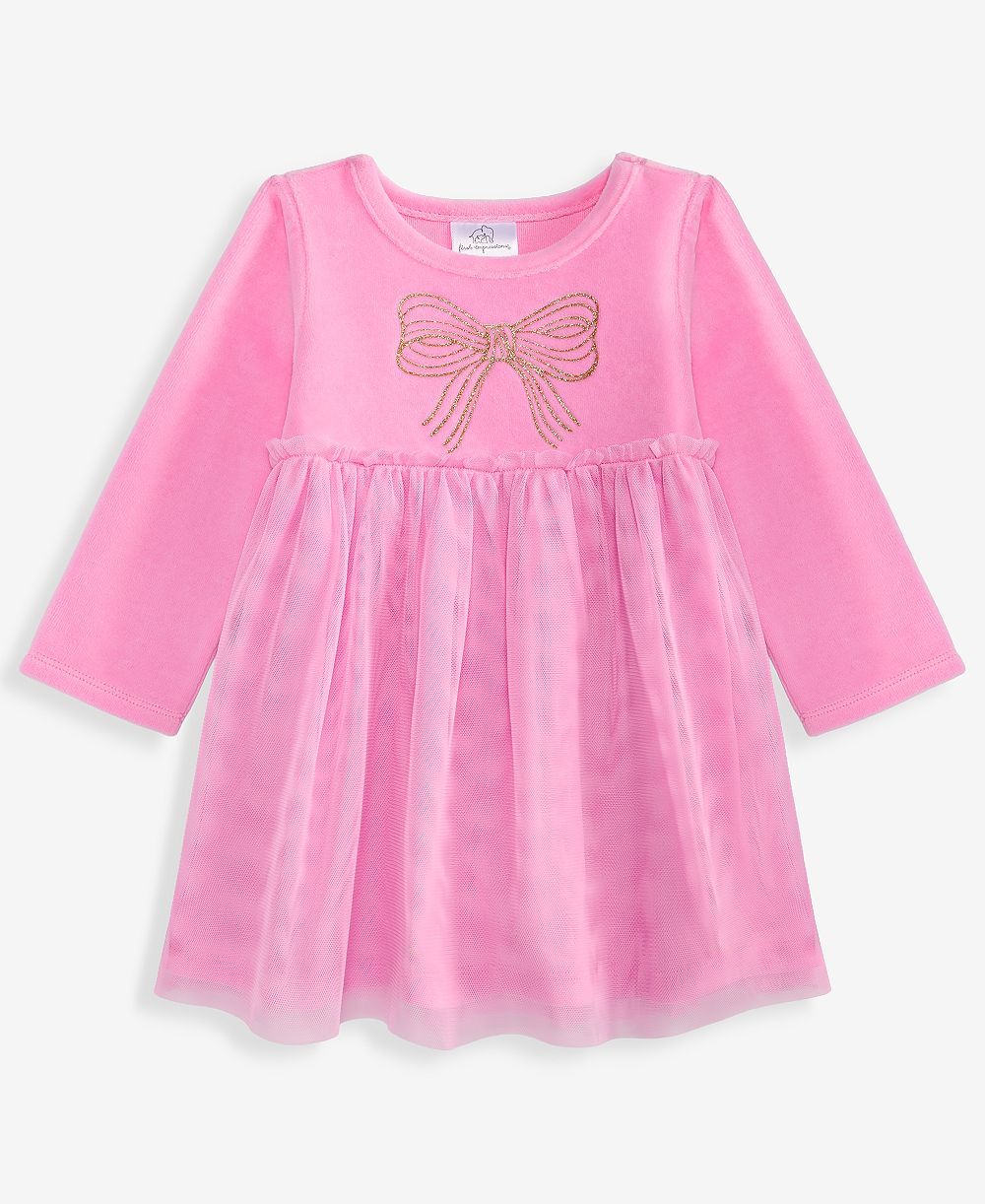 Платье First Impressions Baby Girls' 0M-24M Bow Velour
