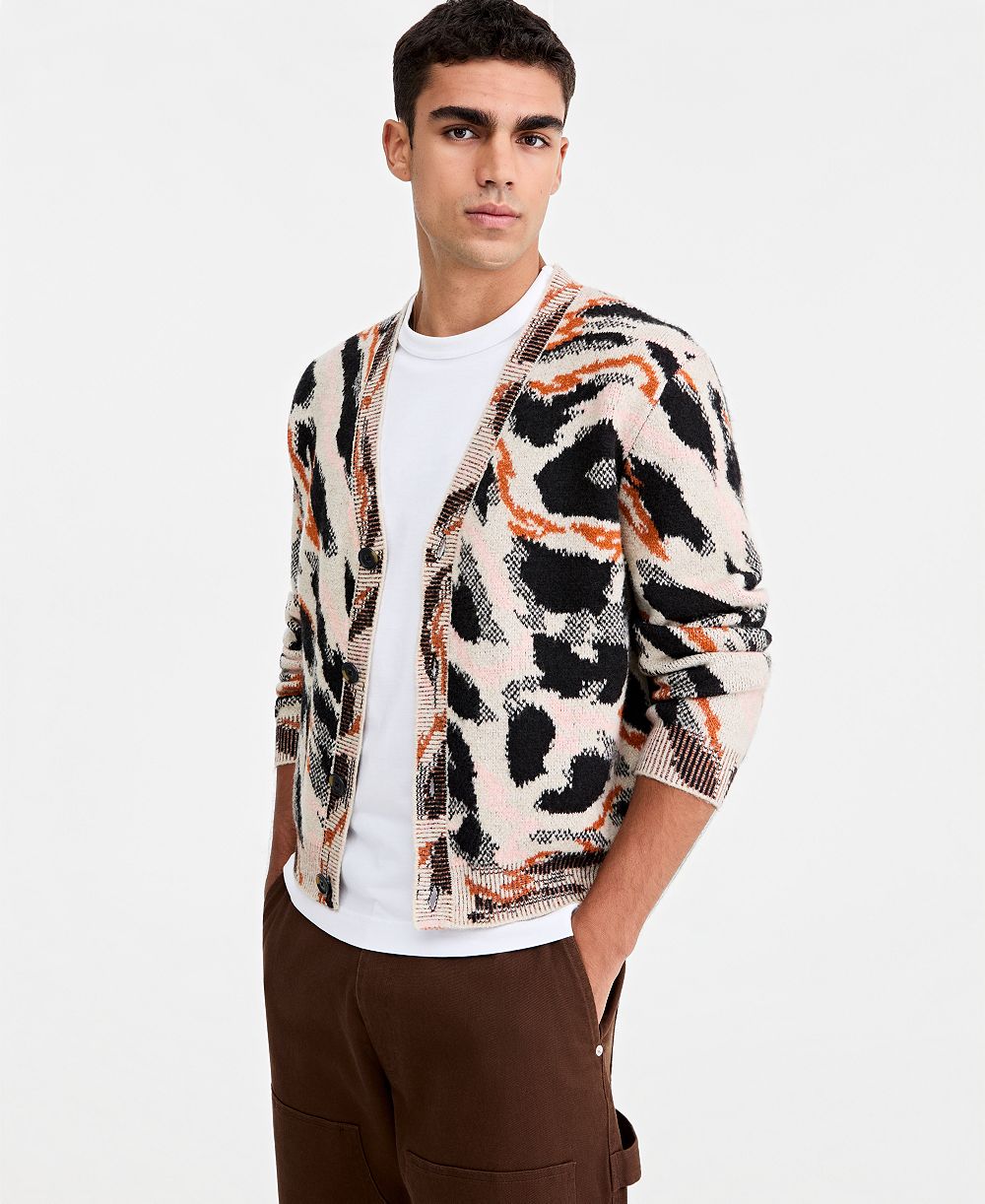 Mode of One мужской кардиган свободного кроя с длинным рукавом и принтом, эксклюзив Macy's