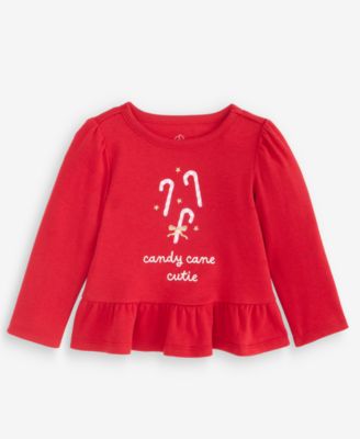 Детский топ First Impressions Peplum с принтом Candy Cane