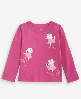 First Impressions Toddler Girls' Mix & Match Ballerina Cat Long-Sleeve T-Shirt, Macy's Exclusive